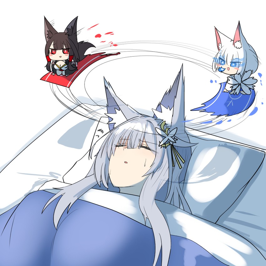 kaga, akagi, and shinano (azur lane) drawn by akaoni_(zumt3548)