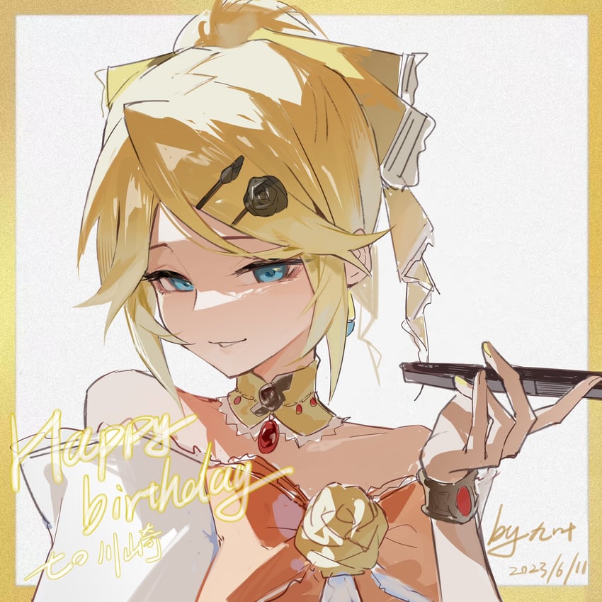 kagamine rin and riliane lucifen d'autriche (vocaloid and 2 more) drawn by jiu_ye_sang