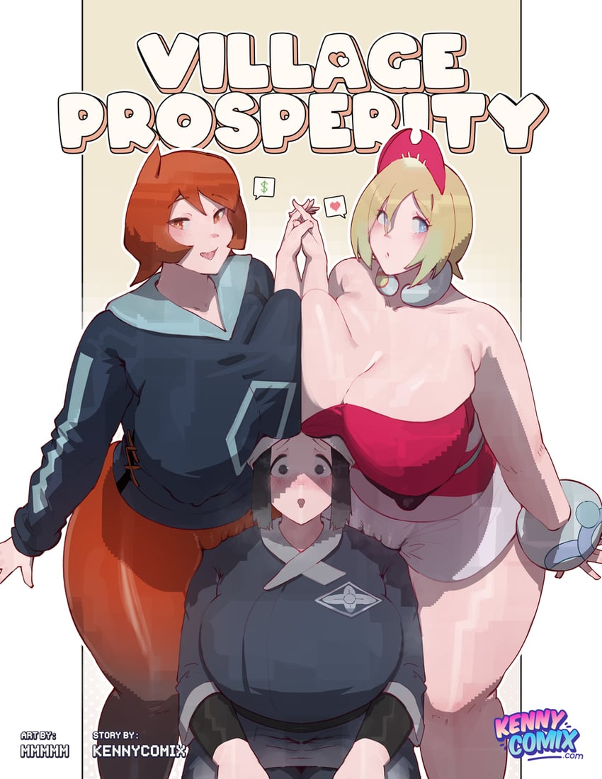 akari, irida, and arezu (pokemon and 1 more) drawn by kennycomix and mmmmmkun