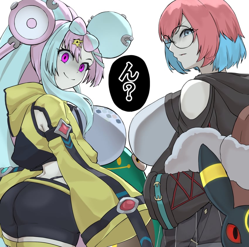 eevee, iono, umbreon, penny, and bellibolt (pokemon and 1 more) drawn by hizakake