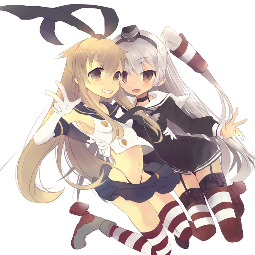shimakaze and amatsukaze (kantai collection) drawn by oluha