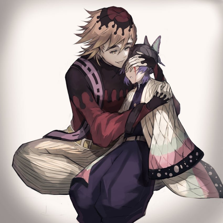 kochou shinobu and douma (kimetsu no yaiba) drawn by touchika