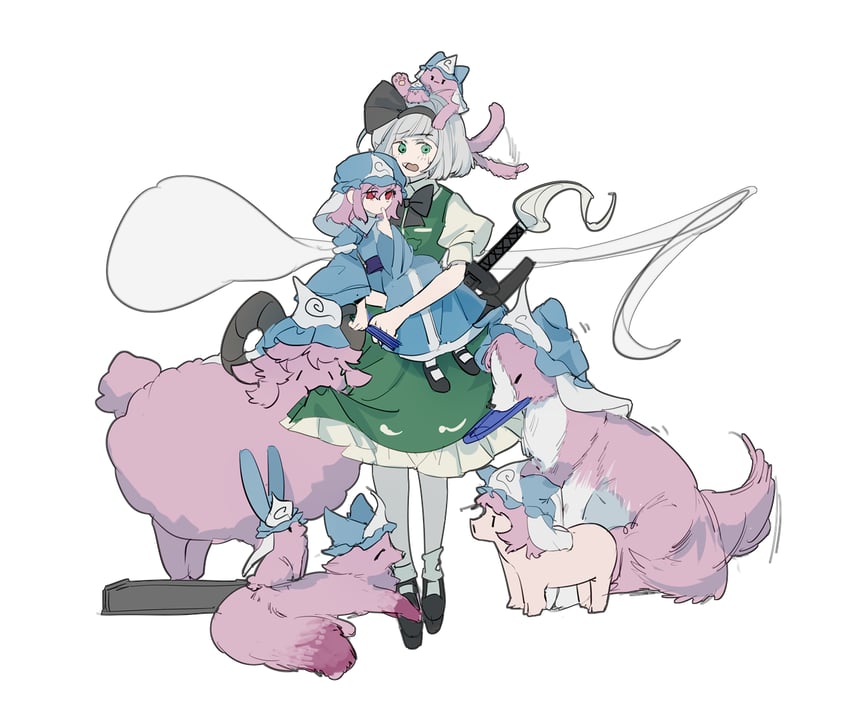 konpaku youmu and saigyouji yuyuko (touhou) drawn by xian_qishui