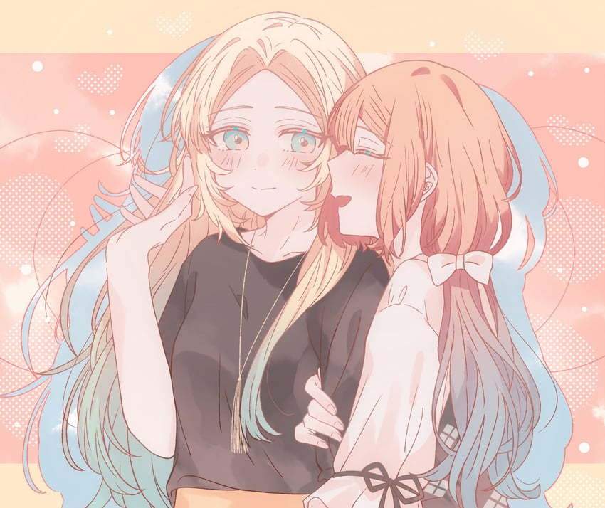 fuwa aya and sakakibara marika (onna doushi toka arienai desho to iiharu onnanoko wo hyakunichikan de tetteiteki ni otosu yuri no ohanashi) drawn by kousaka_0v0