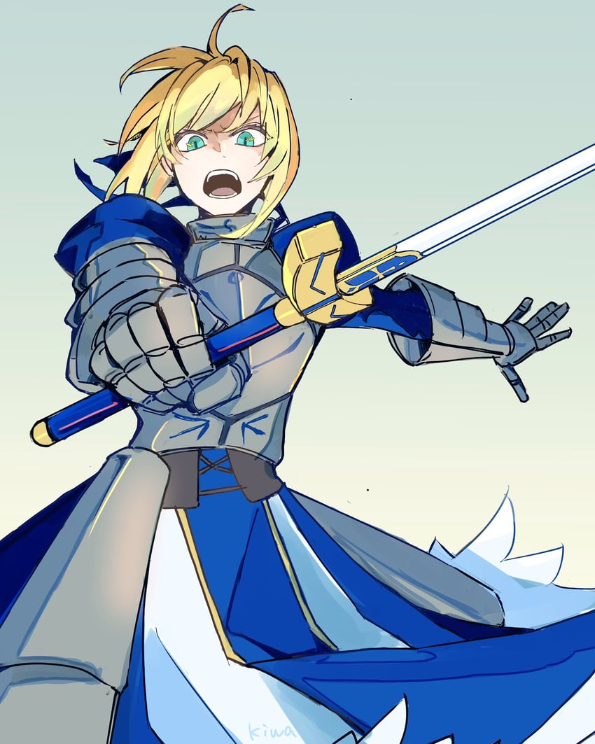artoria pendragon and saber (fate and 2 more) drawn by ki_wa001