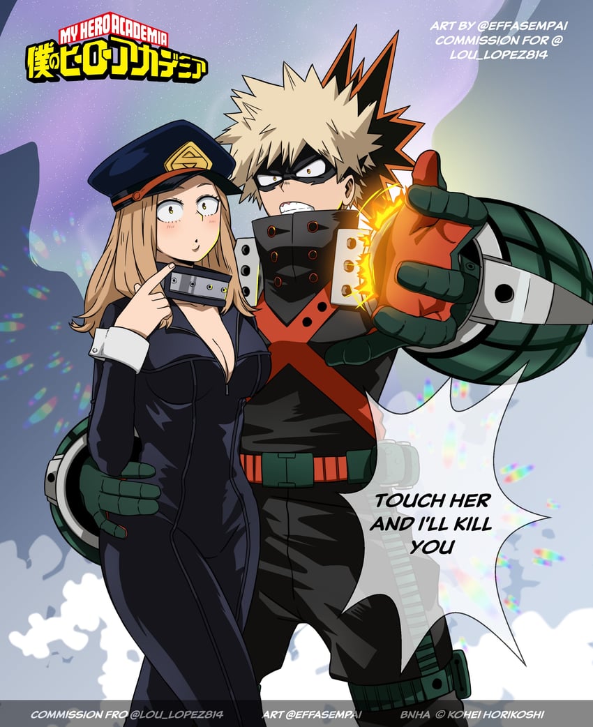 bakugou katsuki and utsushimi kemii (boku no hero academia) drawn by effasempai