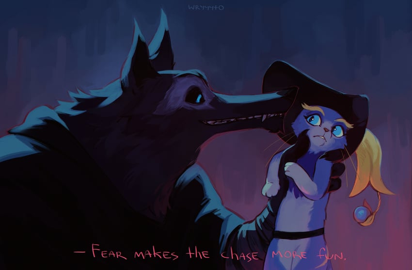 kindred, wolf, death, puss in boots, and yuumi (league of legends and 2 more) drawn by wryyyto