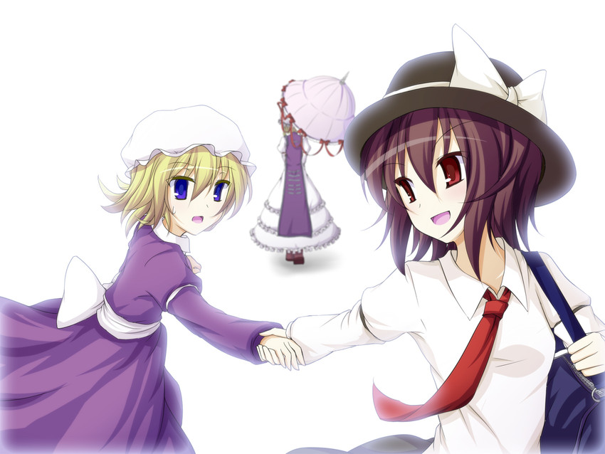 yakumo yukari, usami renko, and maribel hearn (touhou) drawn by kenuu_(kenny)