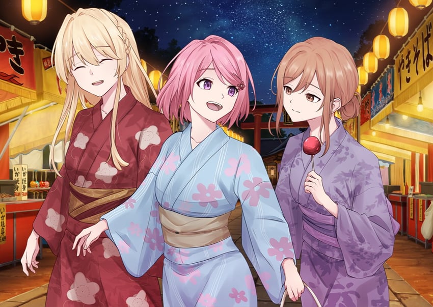 amaori renako, ouzuka mai, and sena ajisai (watashi ga koibito ni nareru wake naijan murimuri!) drawn by chxoswolf