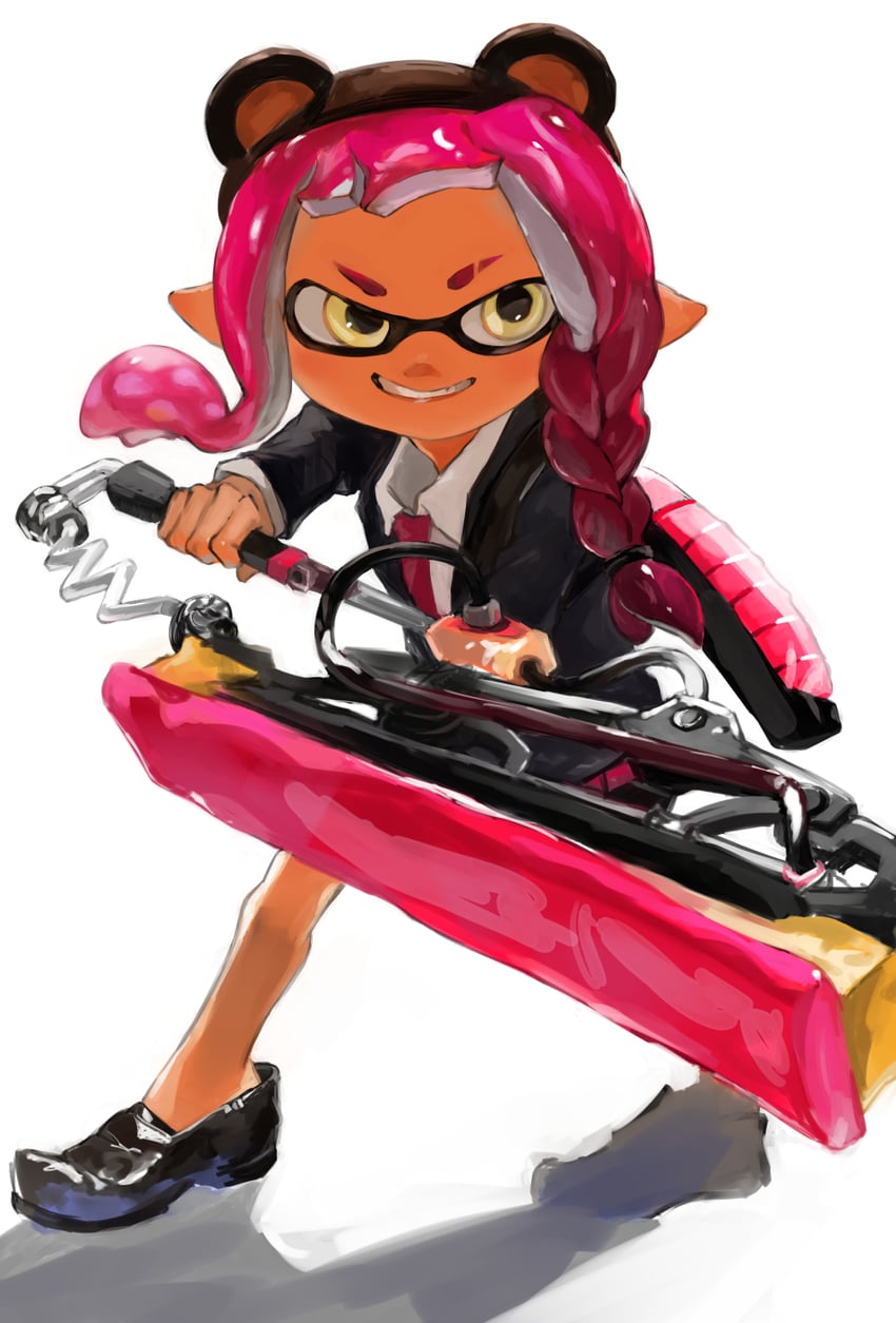 inkling player character and inkling girl (splatoon) drawn by ga4me4
