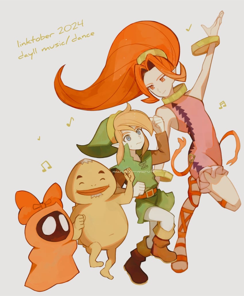 link, din, and rosa (the legend of zelda and 1 more) drawn by maruta_maruta