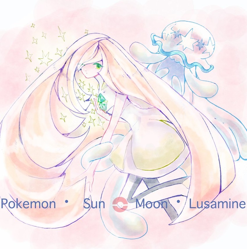lusamine and nihilego (pokemon and 1 more) drawn by cocoyuzu7777