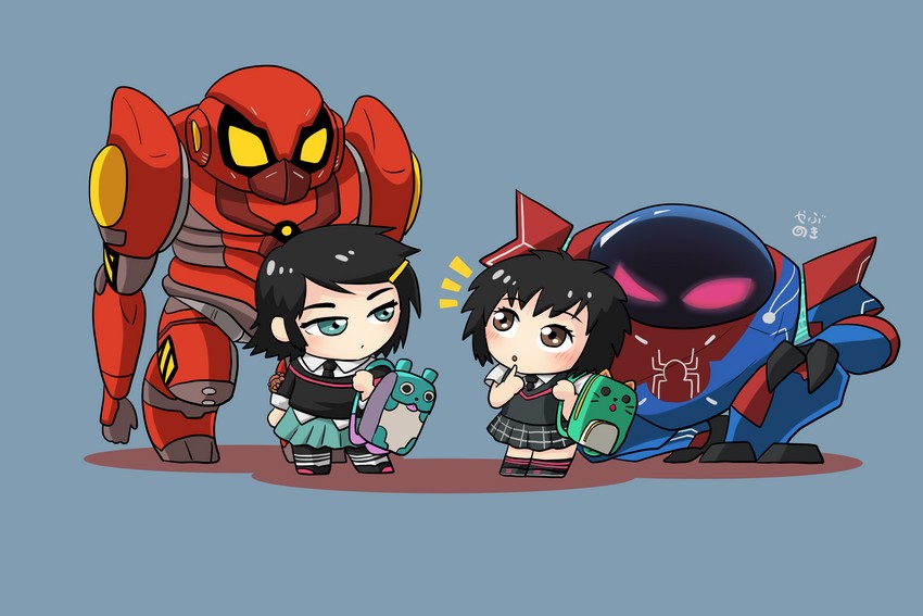 peni parker and sp//dr (marvel and 3 more) drawn by yabunoki