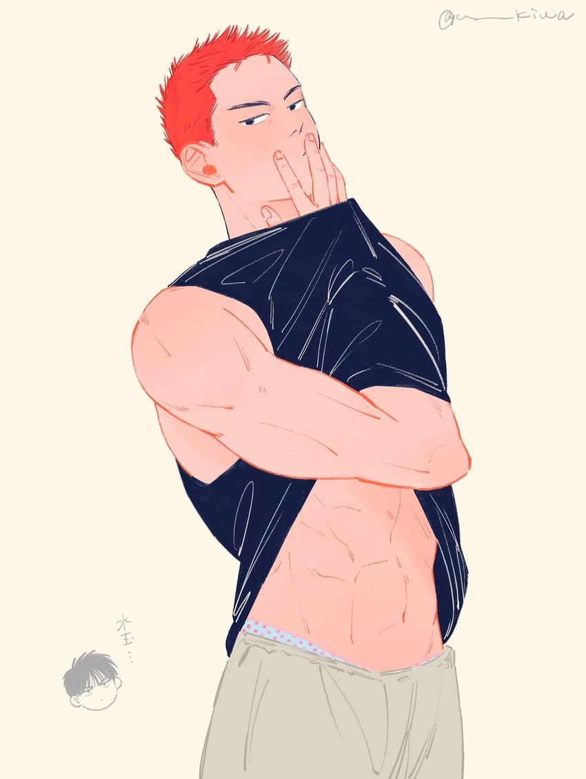 sakuragi hanamichi and rukawa kaede (slam dunk) drawn by u_kiwa