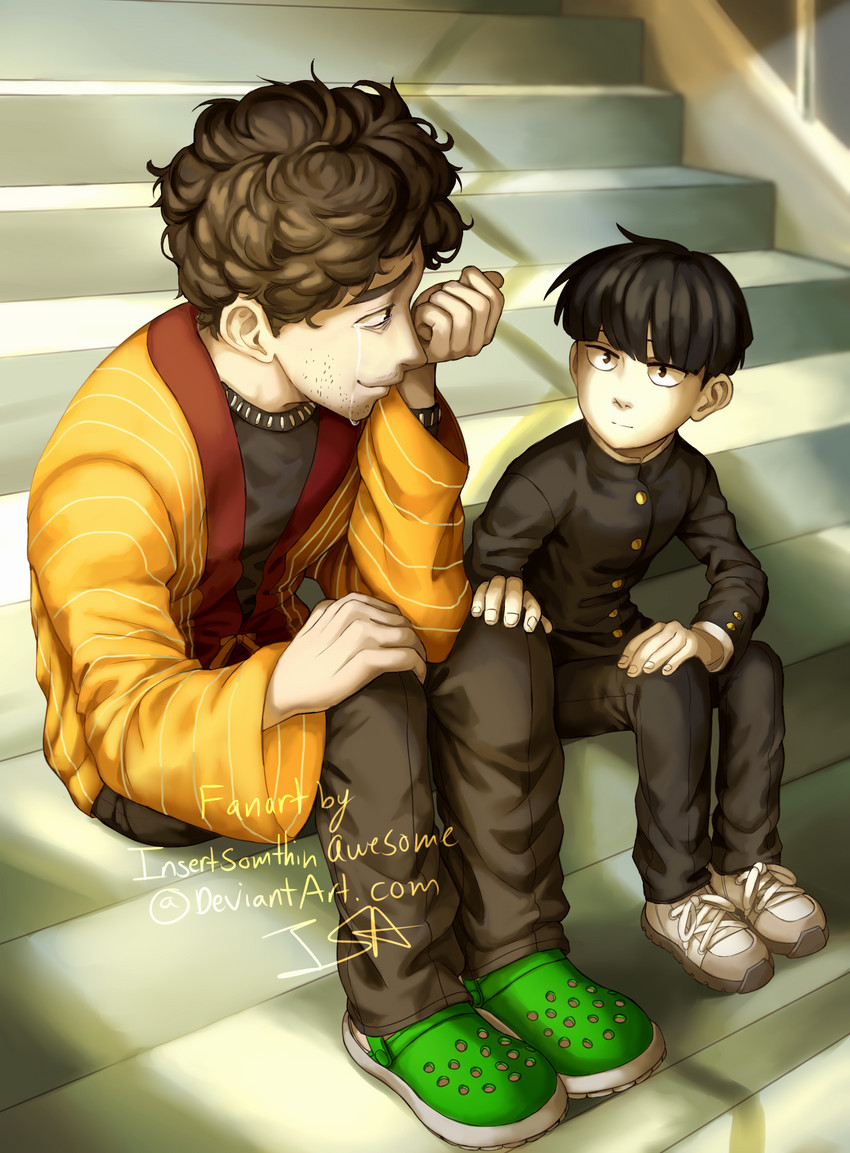kageyama shigeo and serizawa katsuya (mob psycho 100) drawn by insertsomthinawesome