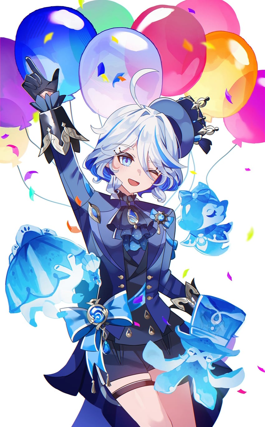 furina, surintendante chevalmarin, gentilhomme usher, and mademoiselle crabaletta (genshin impact) drawn by nitsuke