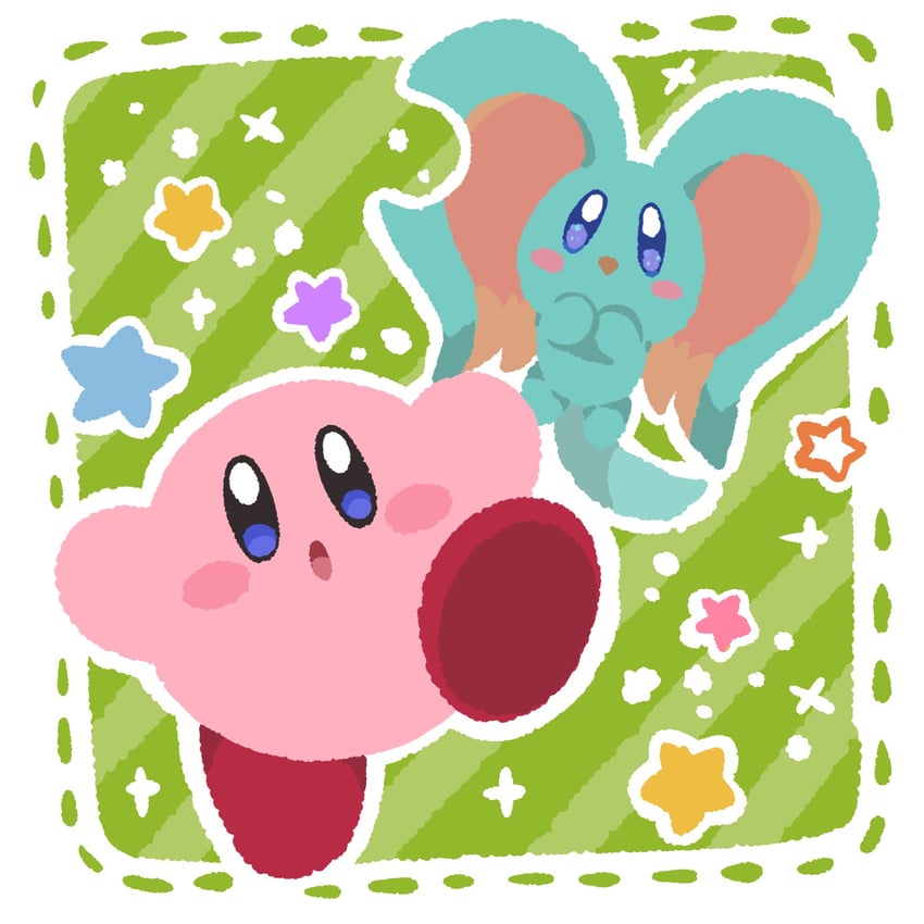kirby and elfilin (kirby and 1 more) drawn by 72kuri