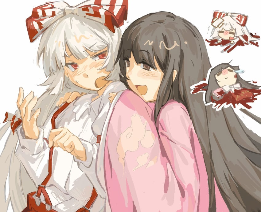 fujiwara no mokou and houraisan kaguya (touhou) drawn by lei_niao3375