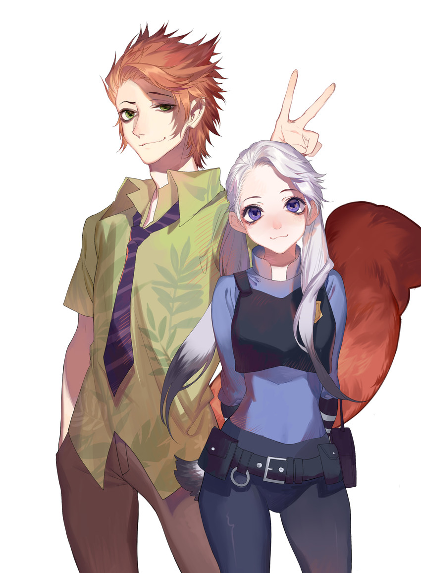 judy hopps and nick wilde (zootopia) drawn by dj.adonis