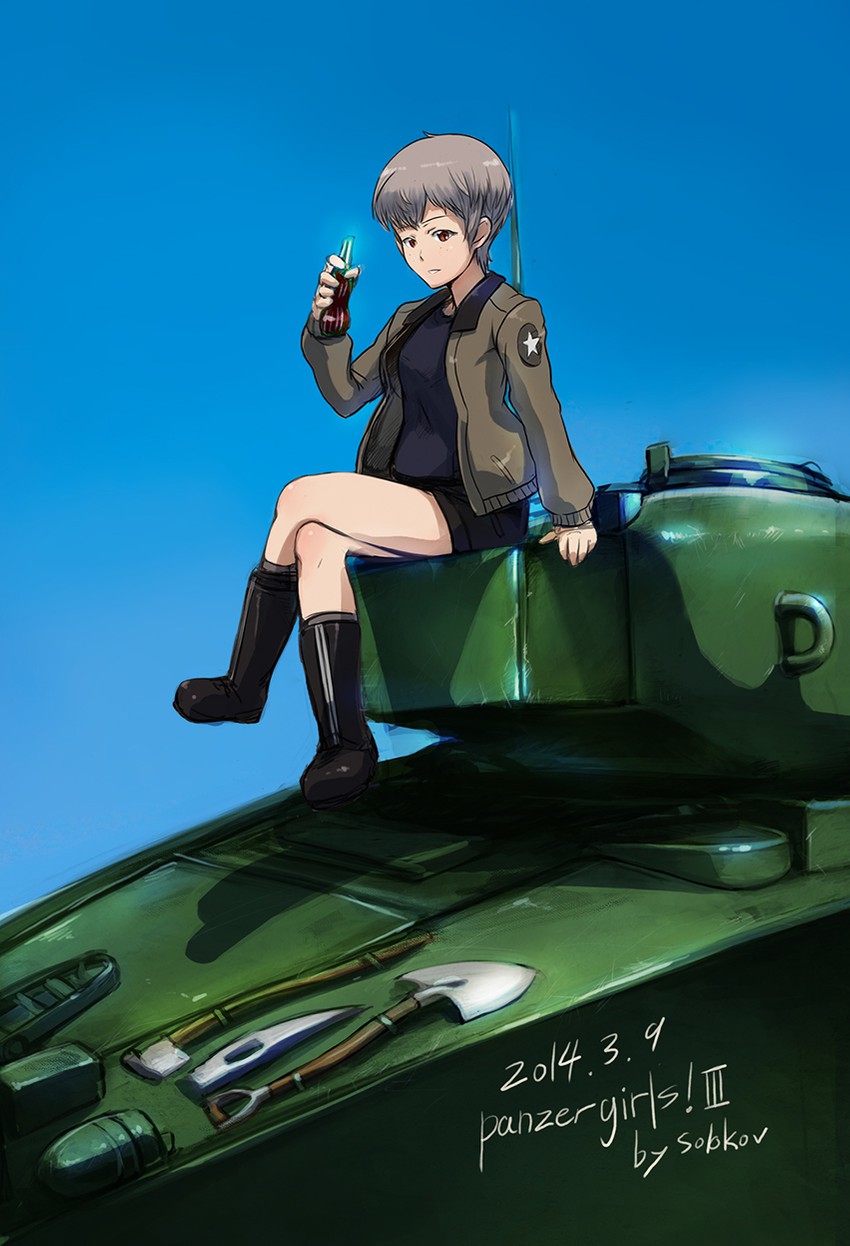 naomi (girls und panzer and 1 more) drawn by solokov_(okb-999)