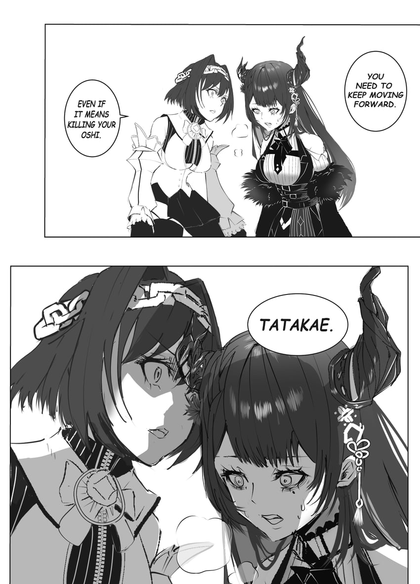 ouro kronii and nerissa ravencroft (hololive and 3 more) drawn by tmo8888