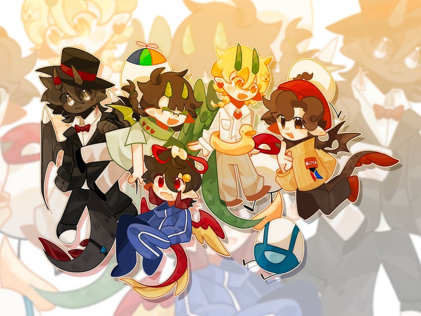 tallulah, chayanne, dapper, tilin, juanaflippa, and 3 more (minecraft and 3 more) drawn by luoenwoaini