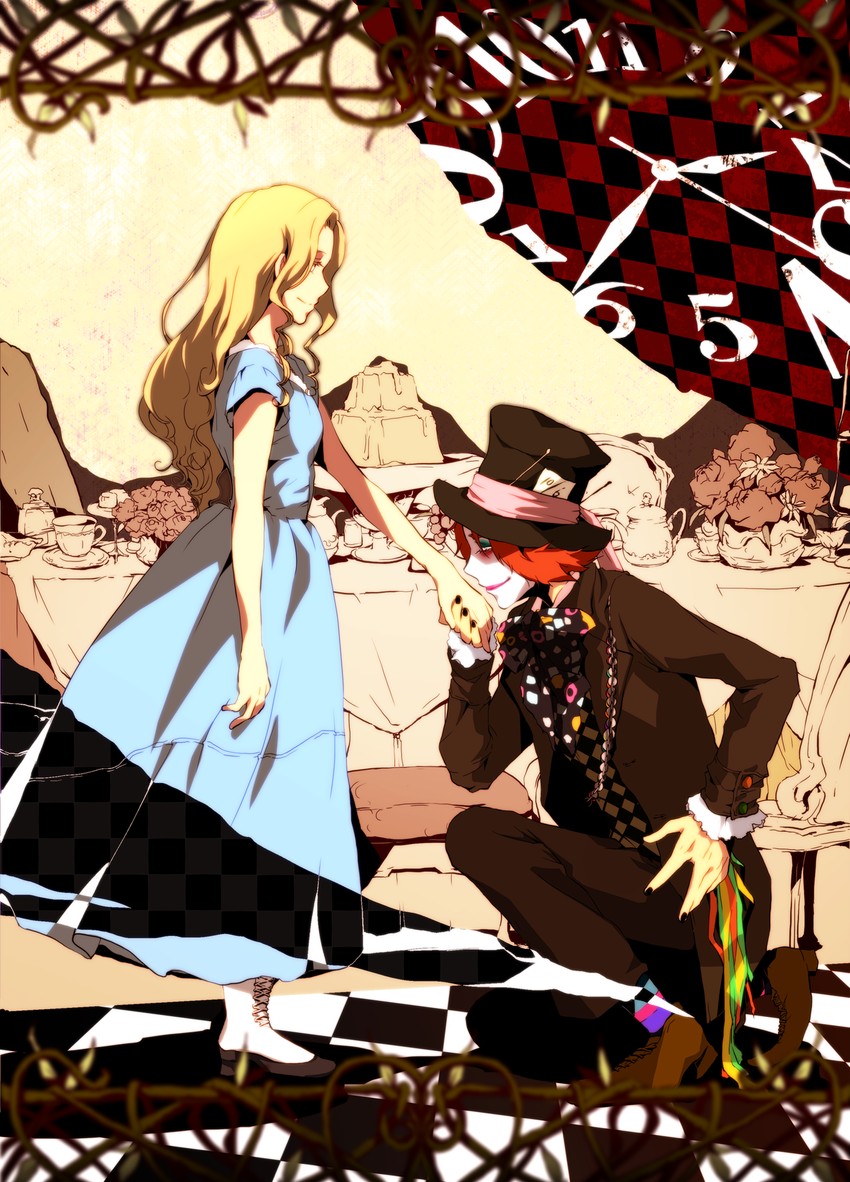 alice kingsleigh and tarrant hightopp (alice in wonderland) drawn by sinba_(ying-hua)