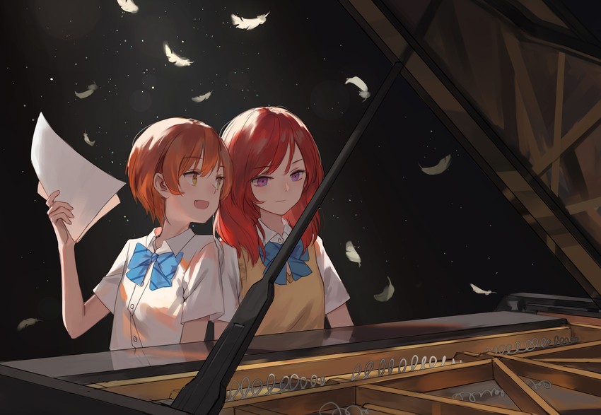 nishikino maki and hoshizora rin (love live! and 1 more) drawn by bamboo_nima