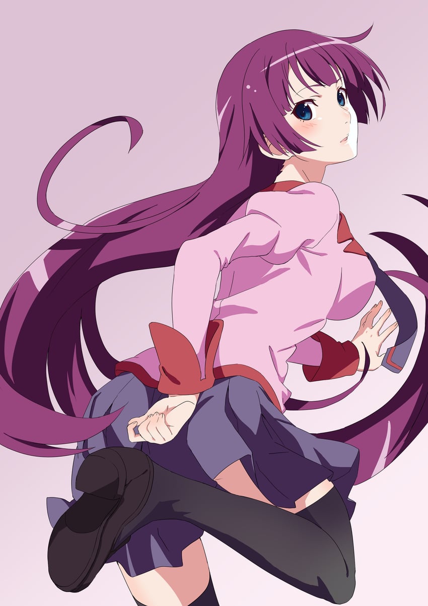 senjougahara hitagi (monogatari and 1 more) drawn by atsumi_tomoya