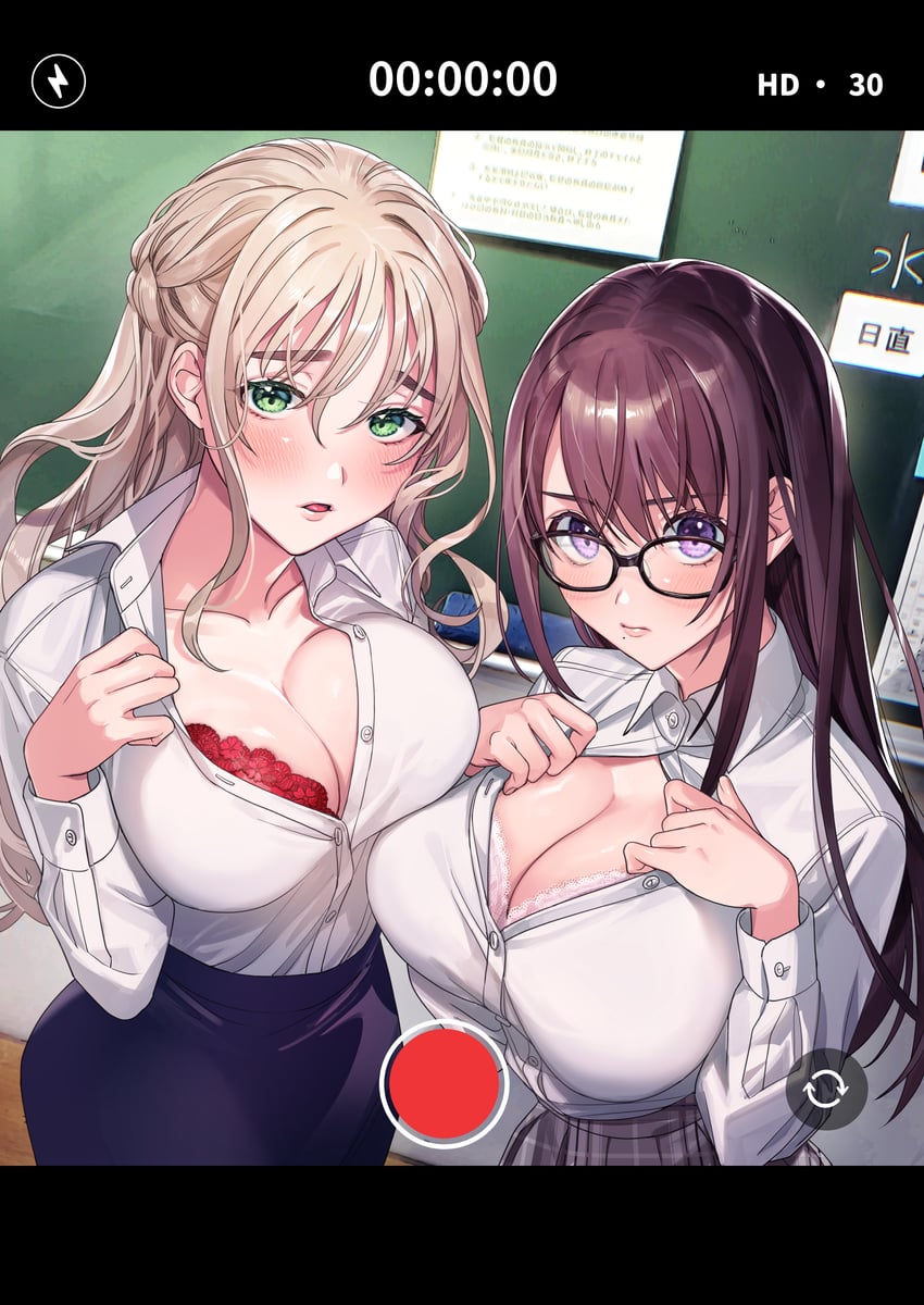 honjou kaho and ekoda emi (original and 1 more) drawn by uma_raclette