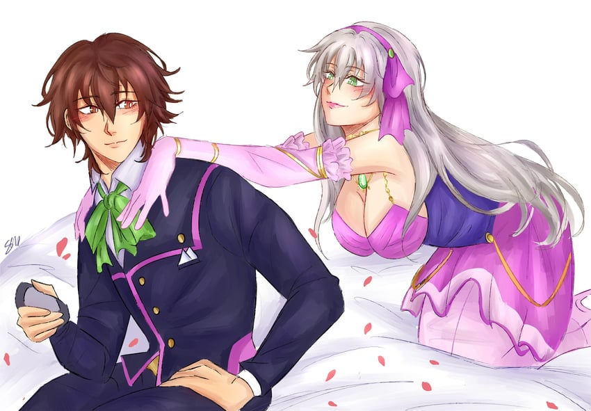 elie macdowell and lloyd bannings (eiyuu densetsu and 1 more) drawn by seralalaaa