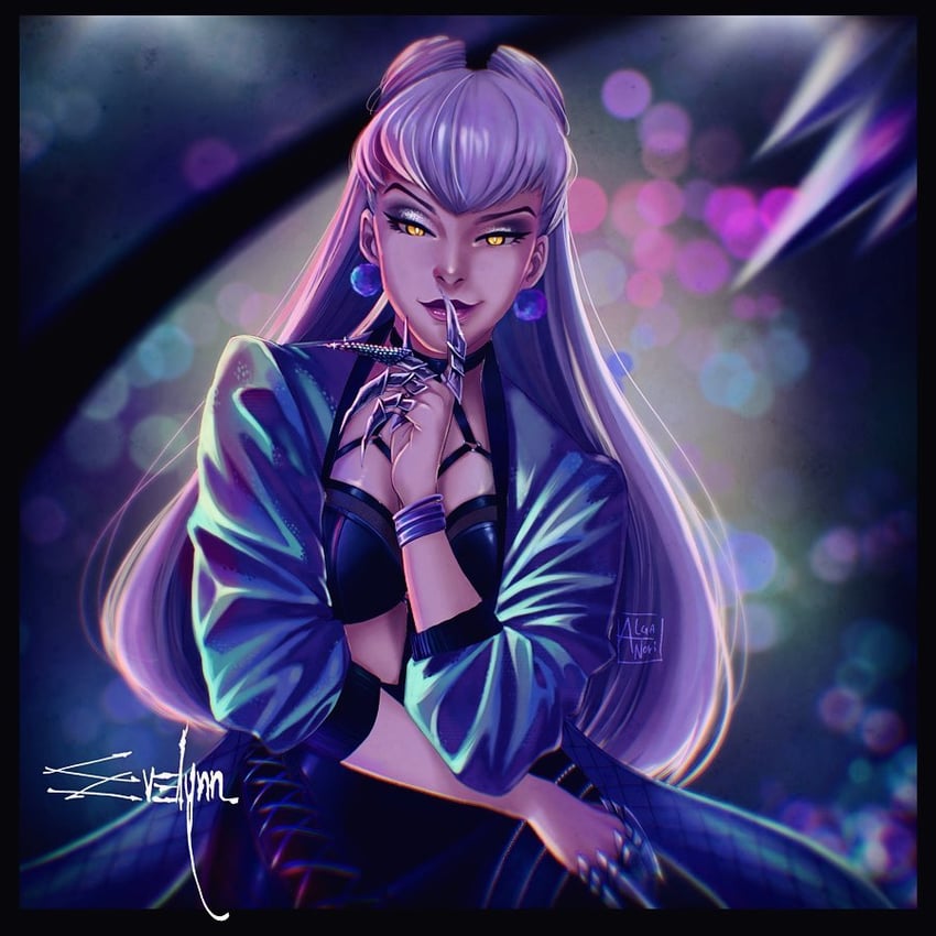 evelynn and k/da all out evelynn (league of legends) drawn by alganori