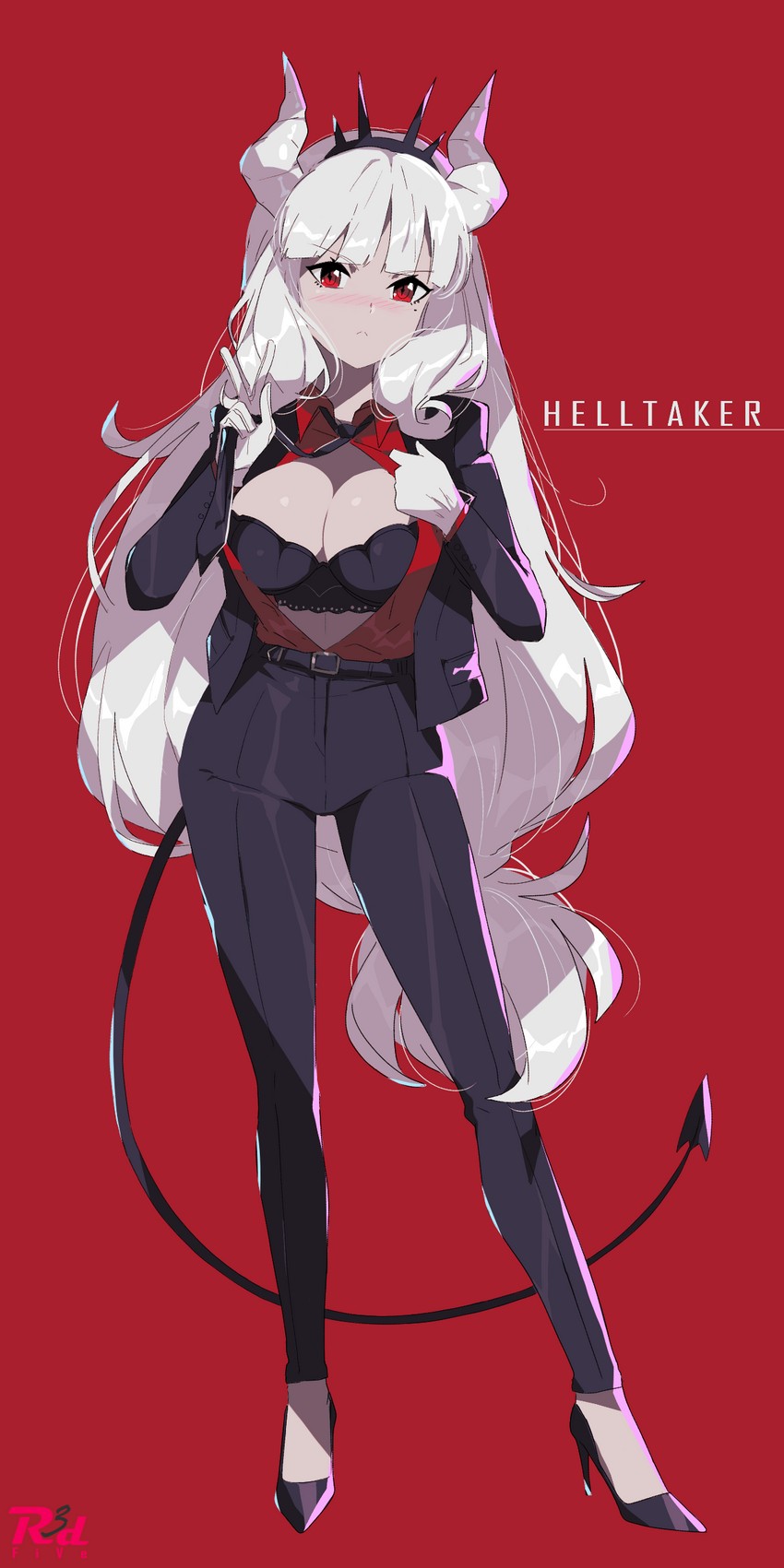 lucifer (helltaker) drawn by r3dfive