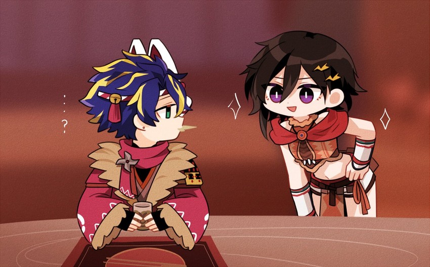 astel leda and kanade izuru (monster hunter and 2 more) drawn by bk0416_v
