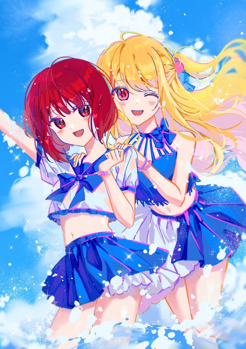 arima kana and hoshino ruby (oshi no ko) drawn by xiang_yu_pai