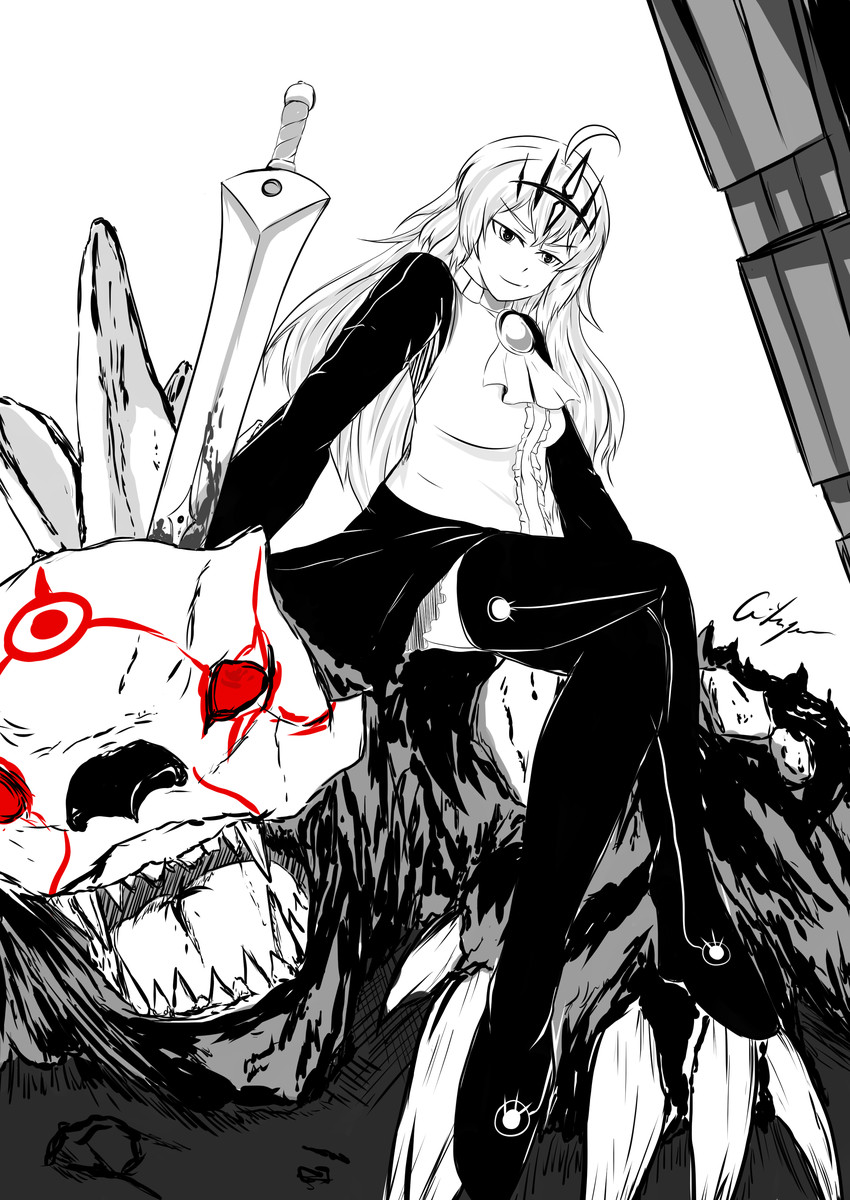 chariot, grimm, and ursa (rwby and 1 more) drawn by aikiyun