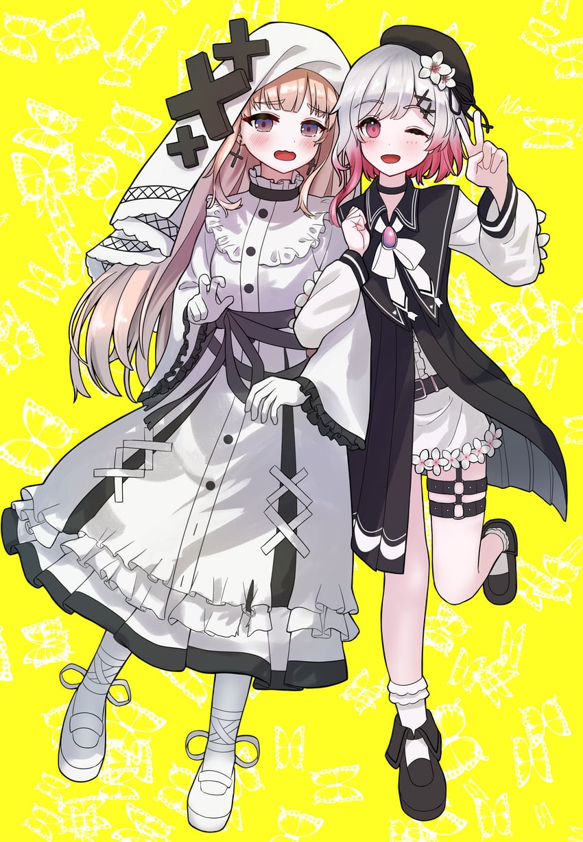 sakuraba ema and hikami meruru (mahou shoujo no majo saiban) drawn by akane_rouen_aloe