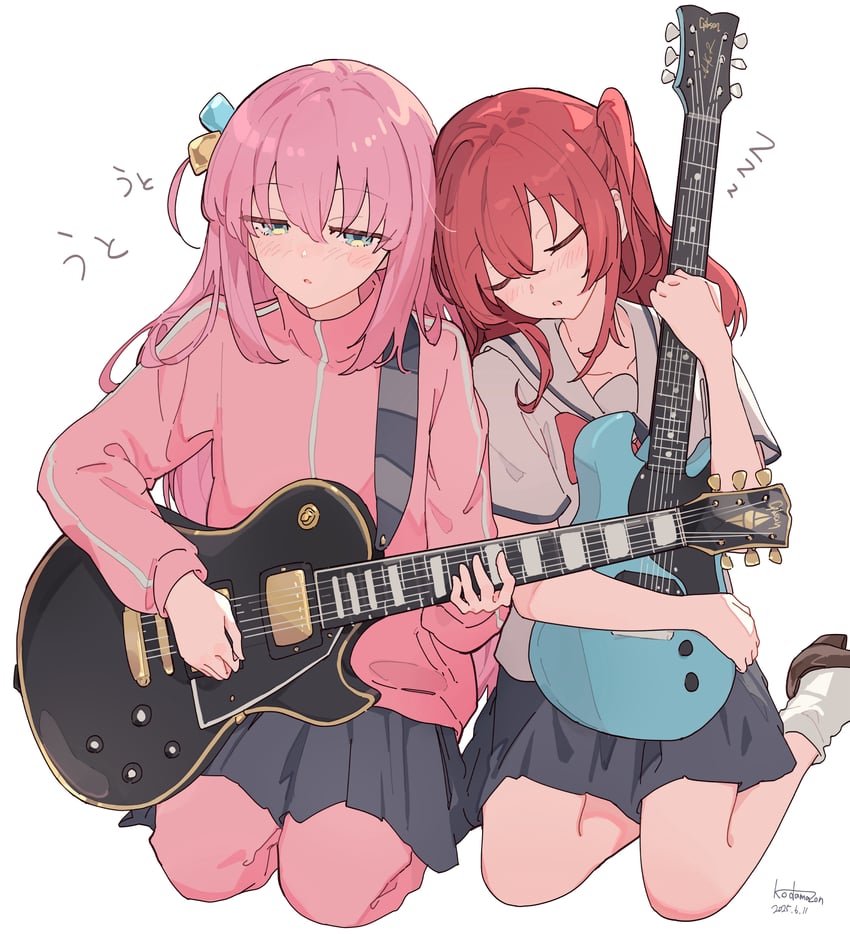 gotoh hitori and kita ikuyo (bocchi the rock!) drawn by kodamazon