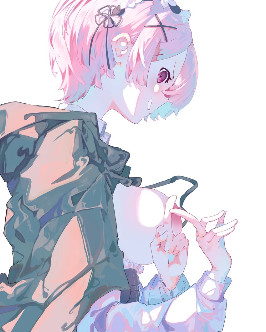 ram (re:zero kara hajimeru isekai seikatsu) drawn by raven_mido