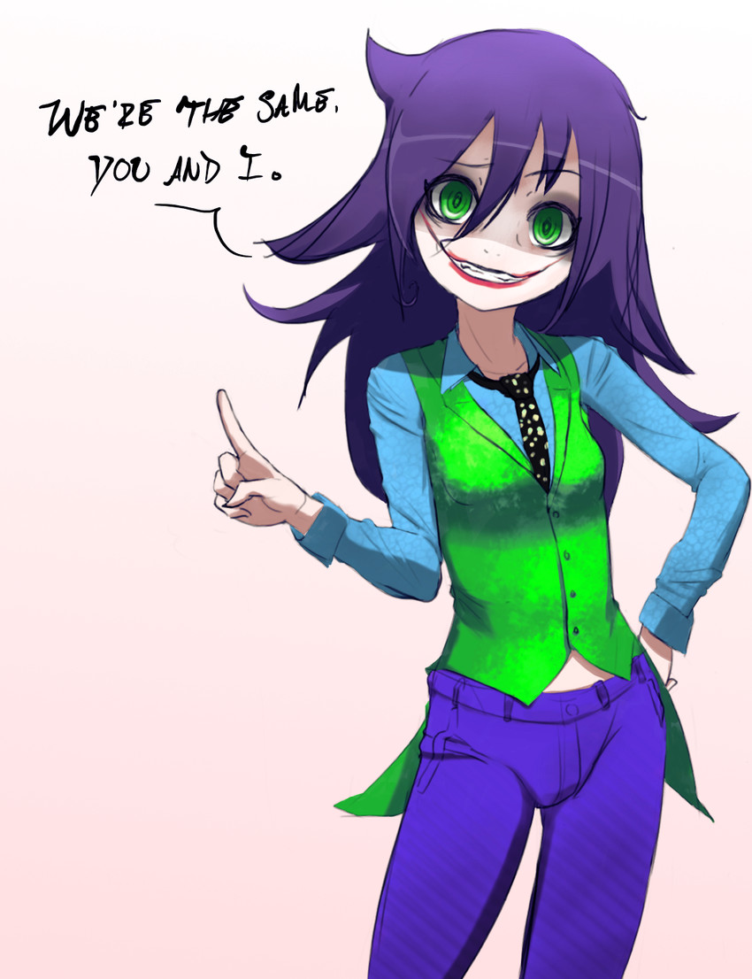 kuroki tomoko and joker (dc comics and 2 more) drawn by drawfag