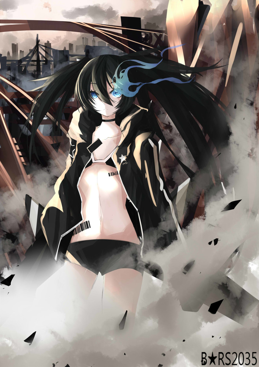 black rock shooter and stella (black rock shooter) drawn by mrnn