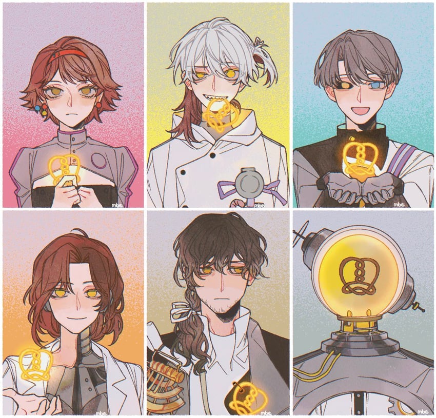 medicine pocket, x, lucy, enigma, mesmer jr., and 1 more (reverse:1999) drawn by mbembe