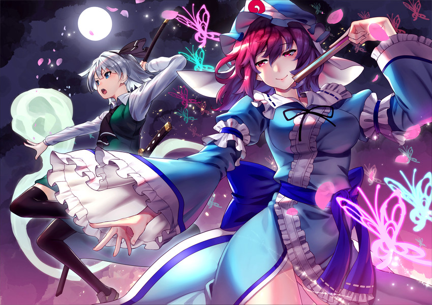 konpaku youmu and saigyouji yuyuko (touhou) drawn by scottie_(phantom2)