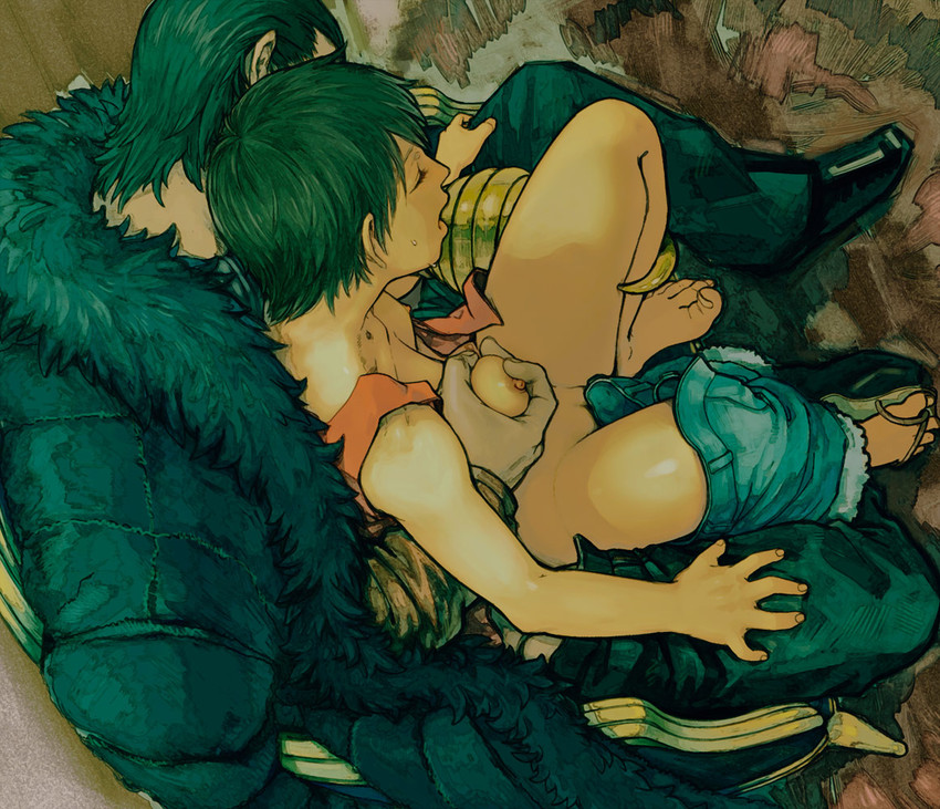 crocodile and luffyko (one piece) drawn by mayoko_(sisqo_5003)