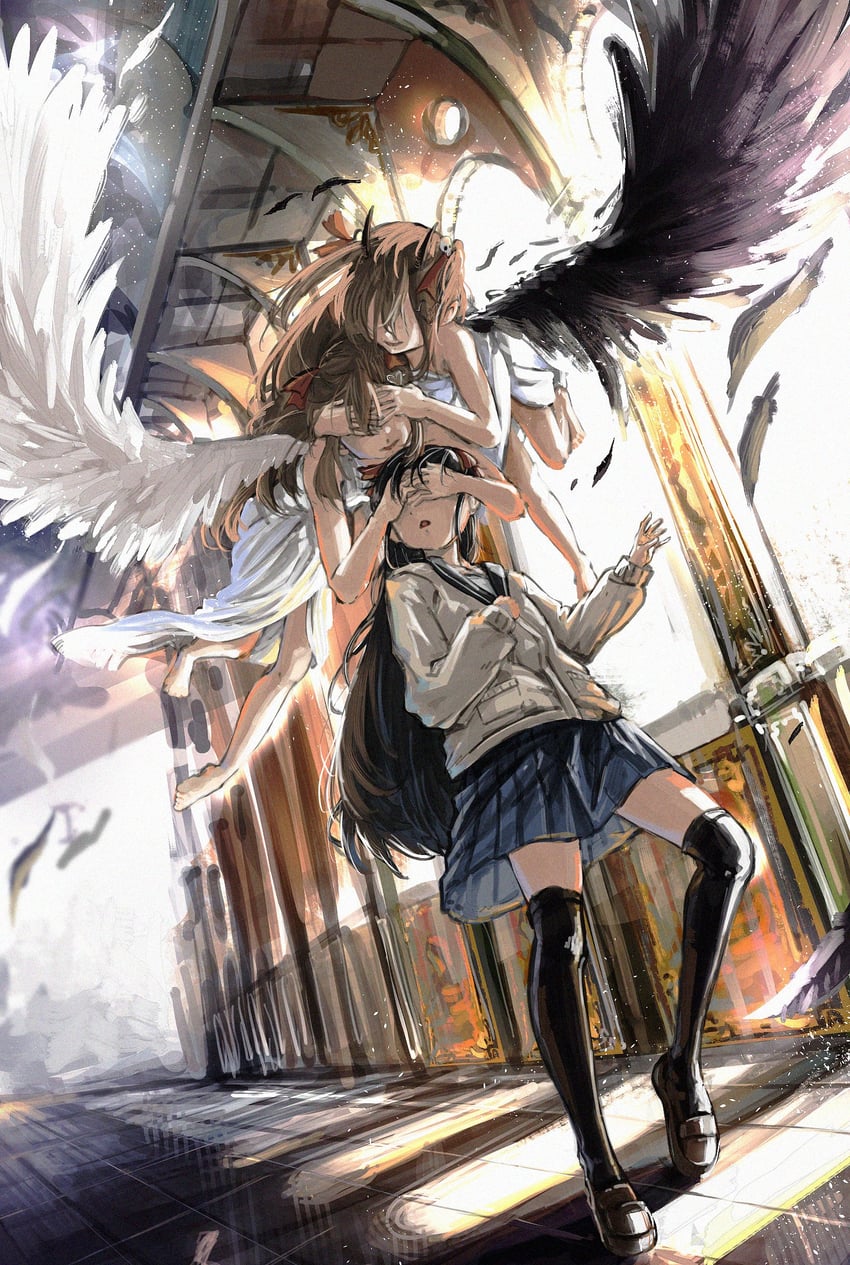 neuro-sama, evil neuro-sama, and momose hiyori (vedal ai) drawn by kan1360