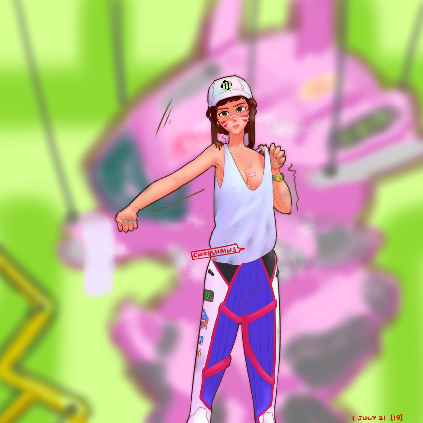 d.va (overwatch and 1 more) drawn by cwosshaiws