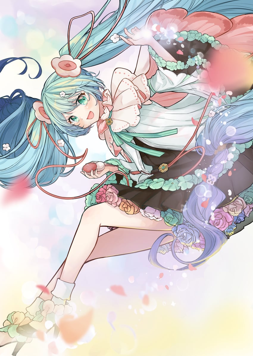 hatsune miku and magical mirai miku (vocaloid and 1 more) drawn by nagitofuu