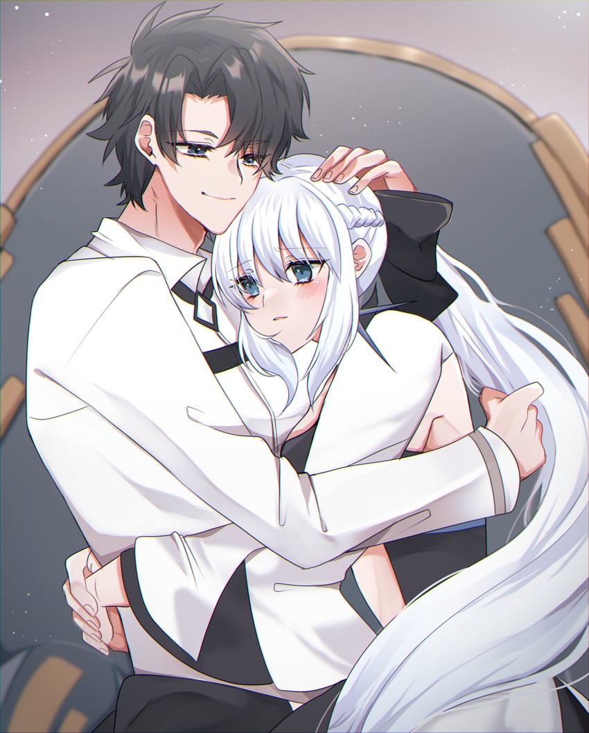 fujimaru ritsuka and morgan le fay (fate and 1 more) drawn by wv_eb2