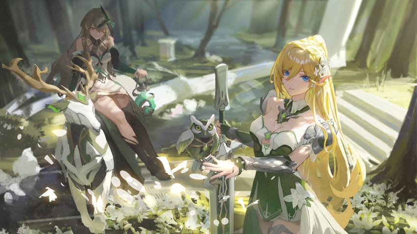 rita rossweisse and durandal (honkai and 1 more) drawn by ether.b