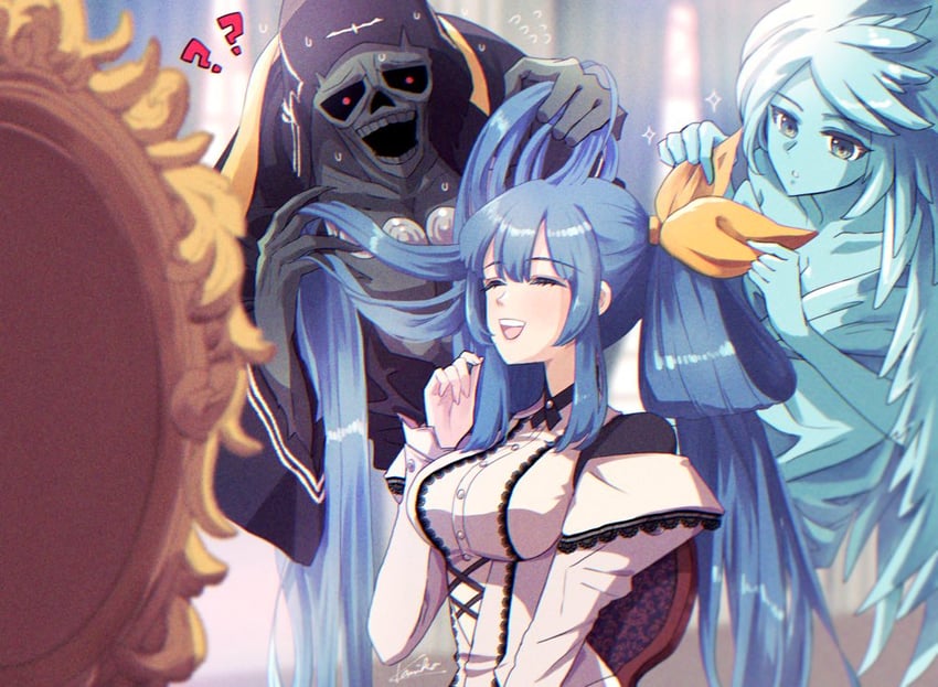 dizzy, necro, and undine (guilty gear and 1 more) drawn by kanea_(nikoinoillust)